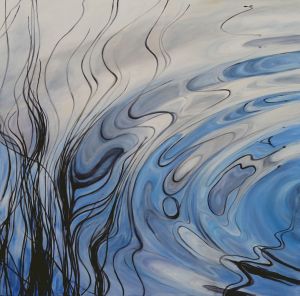 Liquid Blues I 30x30 Oil on Canvas